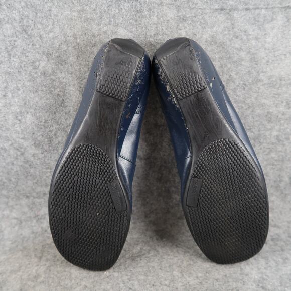 Croft & Barrow Shoes Womens 6.5 Casual Mary Jane Clare Navy Slip On Low Wedge - Picture 9 of 12